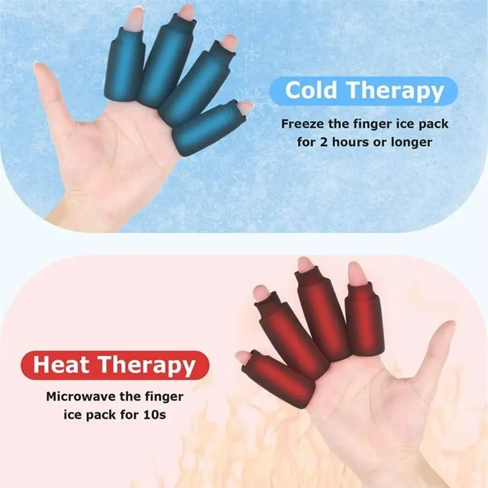 4PCS New Gel Sponge Finger Ice Sleeves Black Adjustable Finger Support Brace Tie Strap Bandage Unisex
