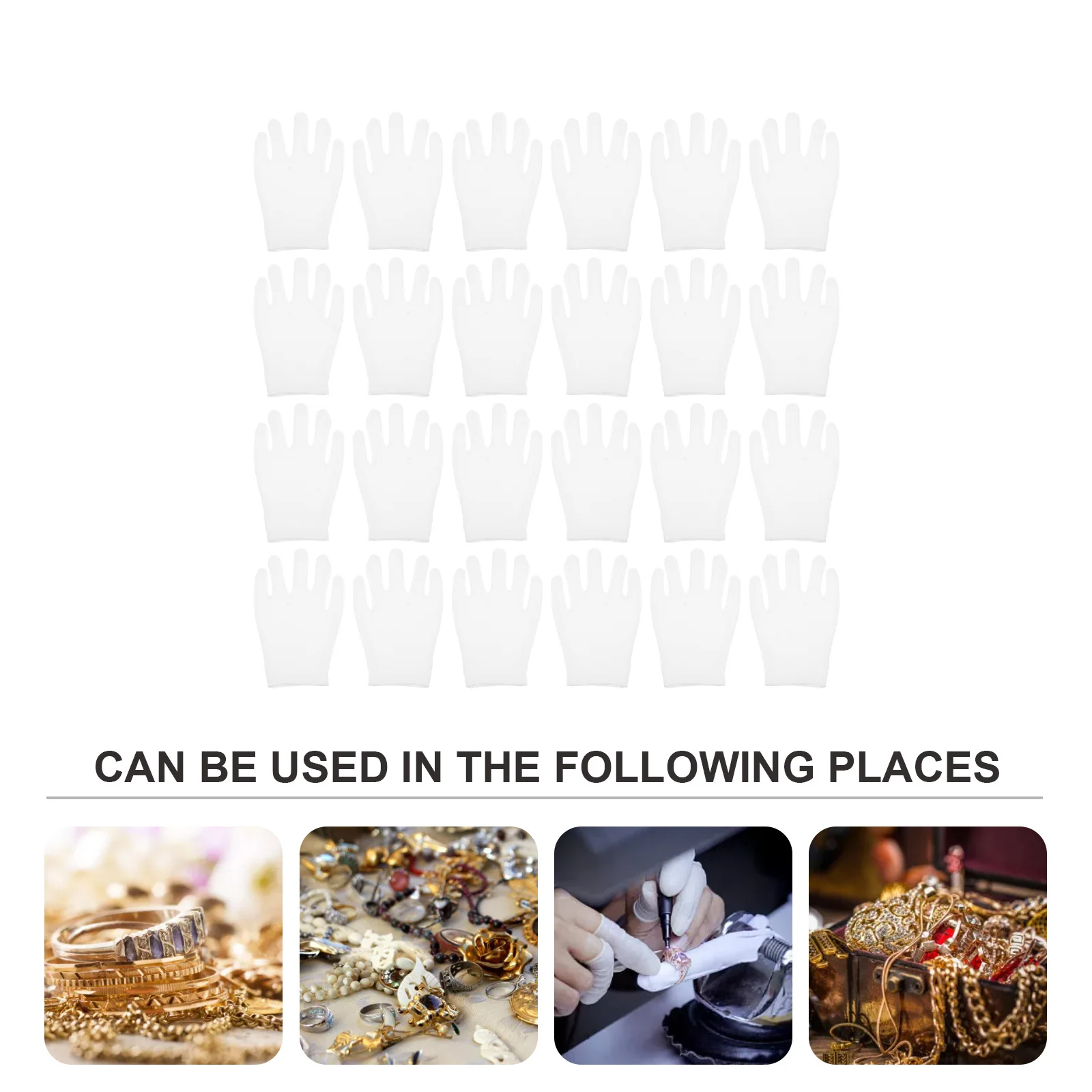 

12 Pairs Cotton Hand Covers Washable Elastic Dry Hands Work Dorm Kitchen Office Jewelry Checking Breathing Comfort