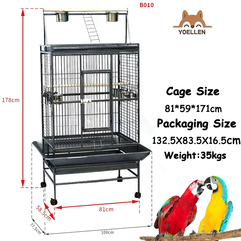 Luxury Folding 70 Inches Stainless Steel Canary Finch Decorative Parrot Metal Iron Large Aviary Bird Cage for Birds