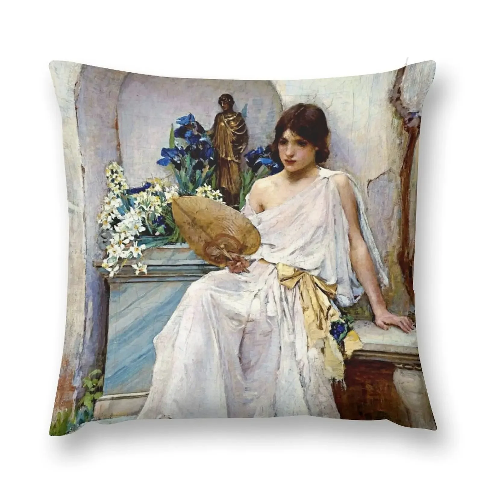 

John William Waterhouse Flora Throw Pillow Ornamental Pillow pillow pillowcase