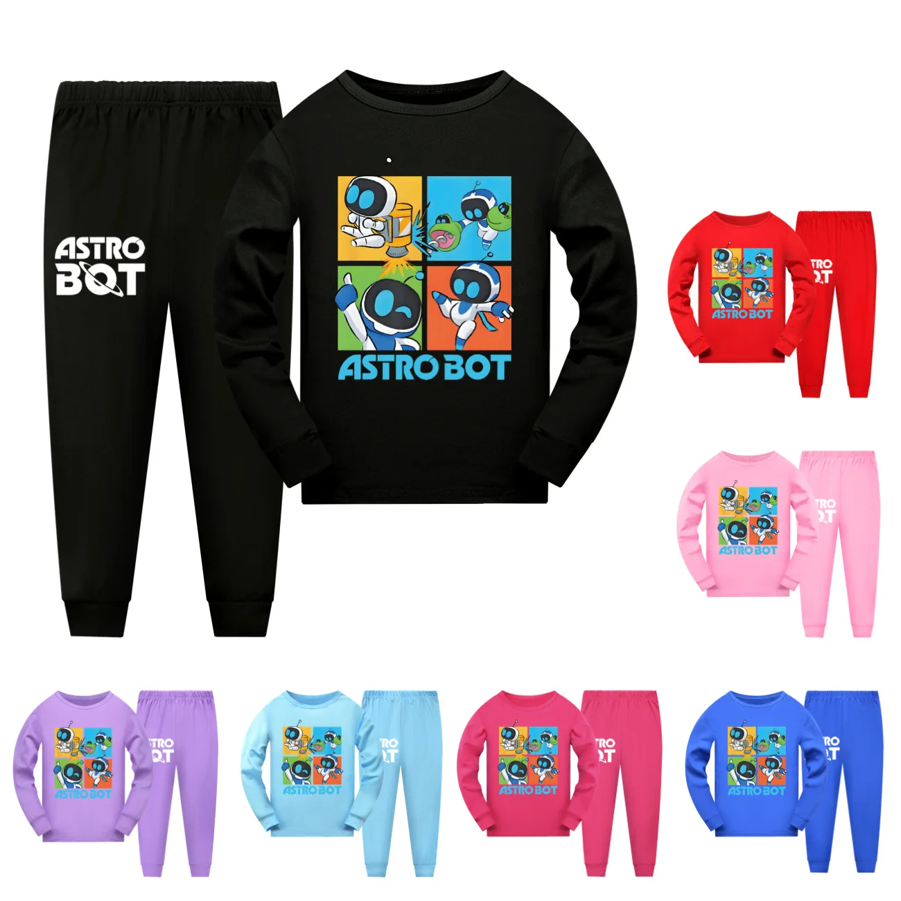 ASTRO BOT Hot Game Pajama Sets Autumn Children Pyjamas Girls Boy Game Cotton Sleepwear Baby Underwear Set Kids Clothes