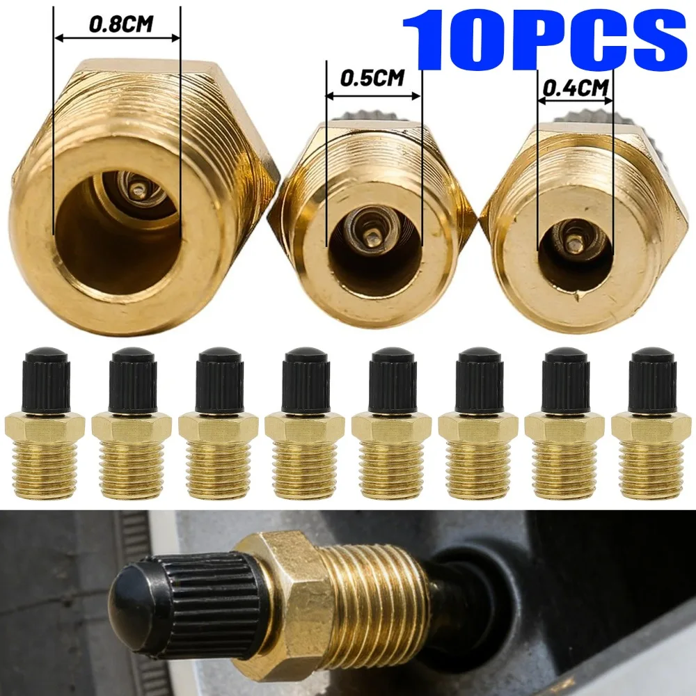 Universal Brass Tire Valve Stem 1/4 NPT 1/8 NPT M10*1 Car Motorcycle Tubeless Valve Core Thread Hardware Solid Copper Auto Parts