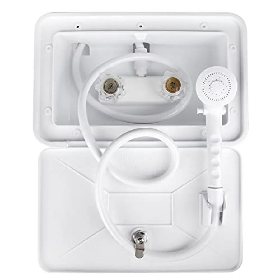 

RV Exterior Shower Box Kit with Lock for Outside Outdoor Non-Metallic RV Accessories for RVs Fifth Wheels Motorhomes Travel Tra