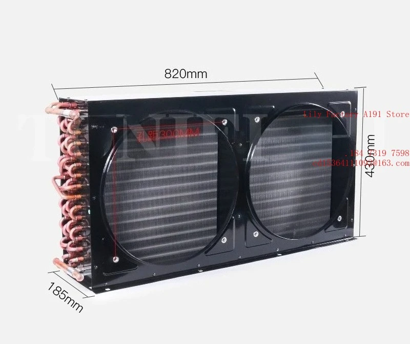 Condensador de 3HP con Doble Salida de Aire, Congelador, Refrigeración para Almacenamiento en Frío, Evaporador Industrial de Tubo de Cobre con Aletas, Radiador FNA-7.2/26
