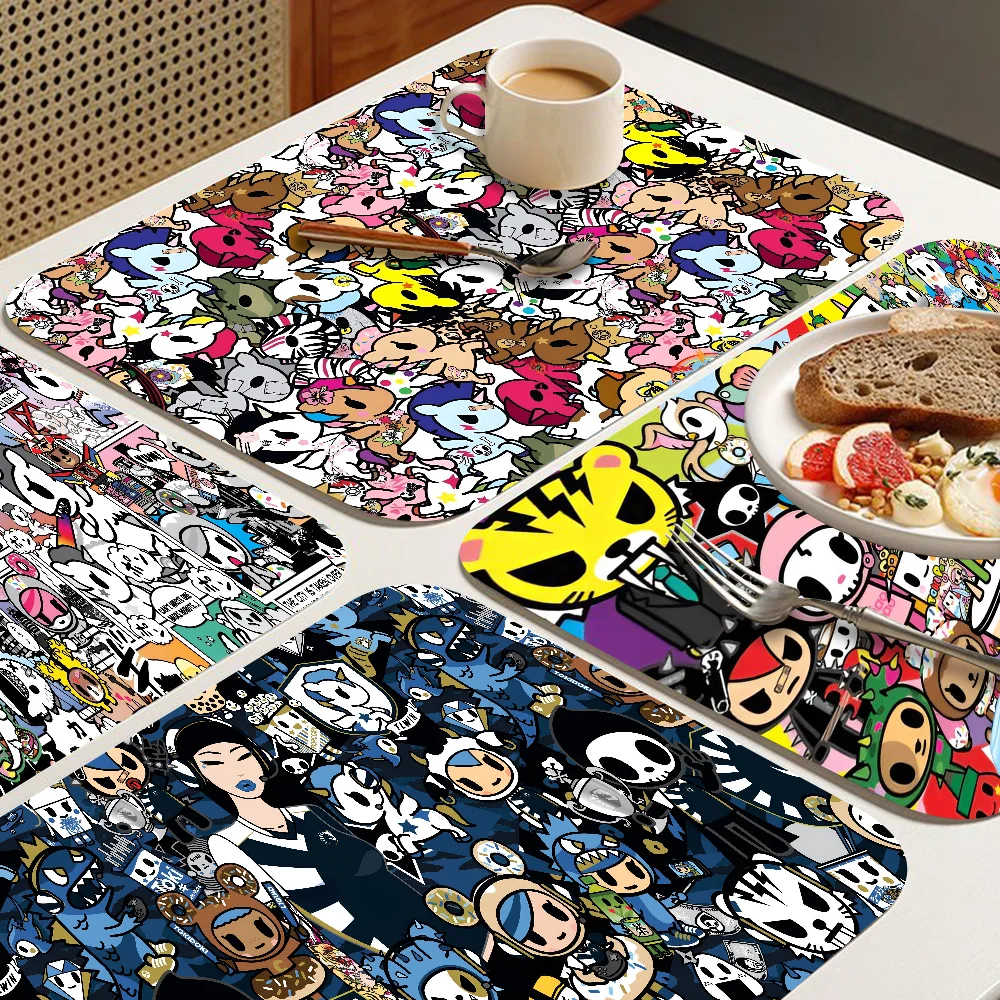 

Japan Tokidoki Kitchen Drainage Mat Retro Style Dish Drying Pads Absorbent Placemats Drainer Tableware Mats Accessories