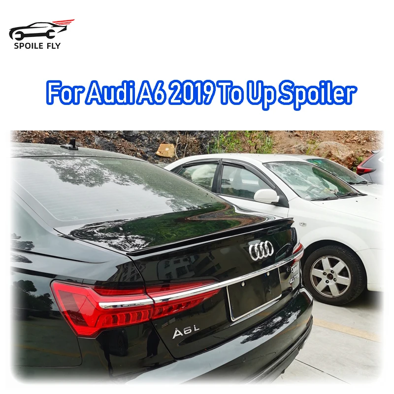 

For Audi A6 C8 2019 2020 2021 2022 to up Car Rear Wing ABS Spoiler Glossy Black Or Carbon Fiber Look Body Kit