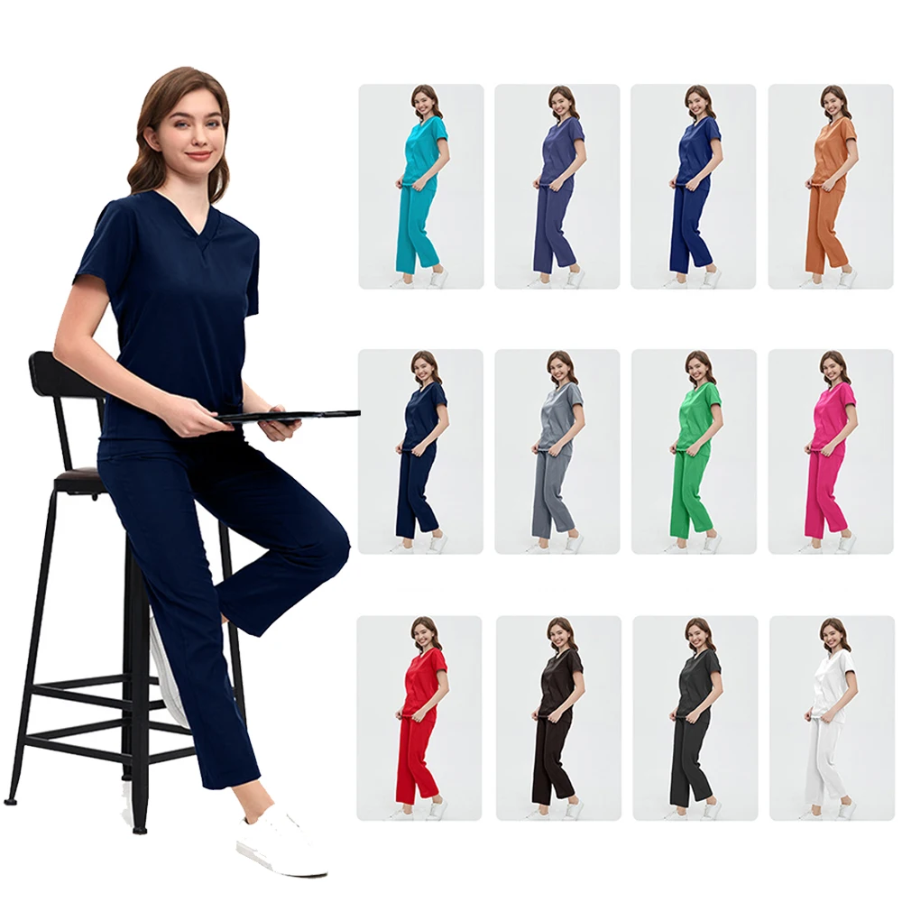 tenue-medicale-a-manches-courtes-pour-clinique-hopital-clinique-veterinaire-vetements-de-travail-ensemble-uniforme-pour-medecins-et-infirmieres