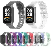 Transparent Watchband for Xiaomi Mi Band 8/9 Active Wristband Photochromic Sport TPU Case Strap for Redmi Watch 3/2 Bracelet