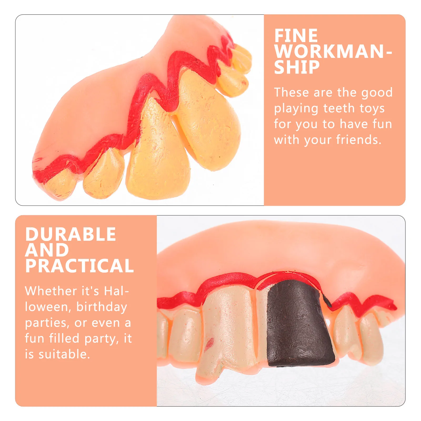 

12Pcs Halloween Fake Teeth Denture Props Horrific Zombie Costume Accessories Party Scary Cosplay Supplies Cosplay Dentures Props