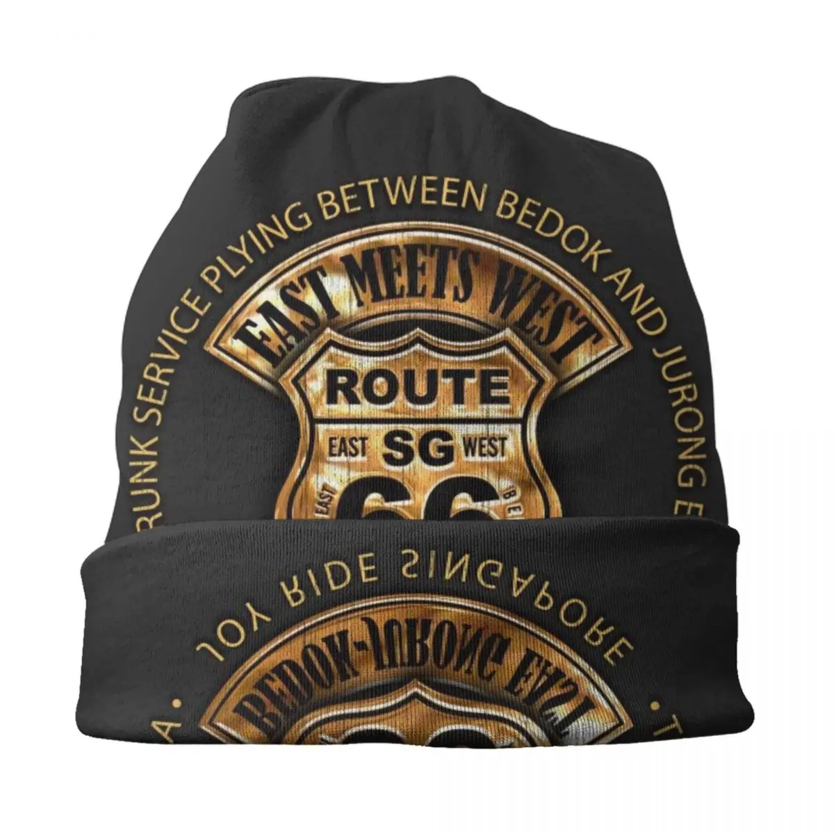 Custom Route 66 Biker Motorcycle Cruise America\'s Highway Beanie Cap Bonnet Femme Knitted Hats Outdoor Skullies Beanies Caps