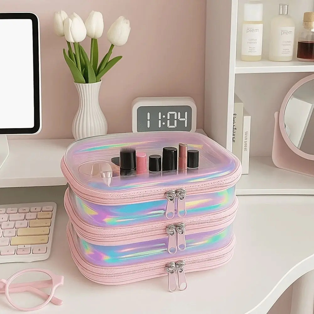 Transparent Laser Storage Box Organizer Design Simple Transparent Storage Box High Quality Desktop Size Desktop Organizer