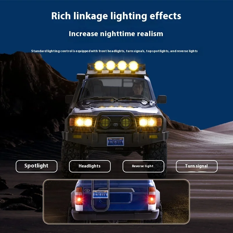 Nieuwe Fms LC80 pro V2 FCX10 1:10 4wd RC Auto Simulatie Land Cruiser Afstandsbediening Simulatie Off-Road Klimmen Voertuig Model Gift