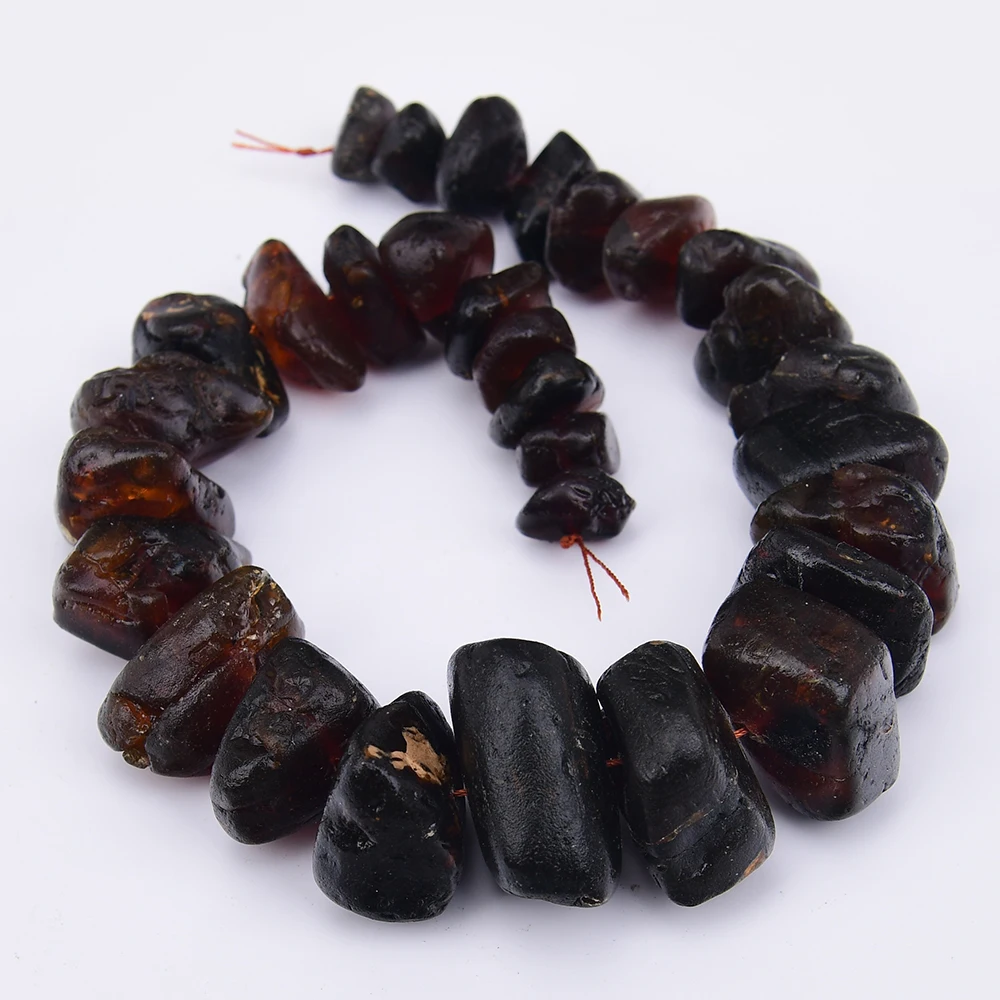 APDGG Large Size Natural Yellow Amber Raw Rough Nugget Loose Pendant Beads 16'' Strand Jewelry DIY