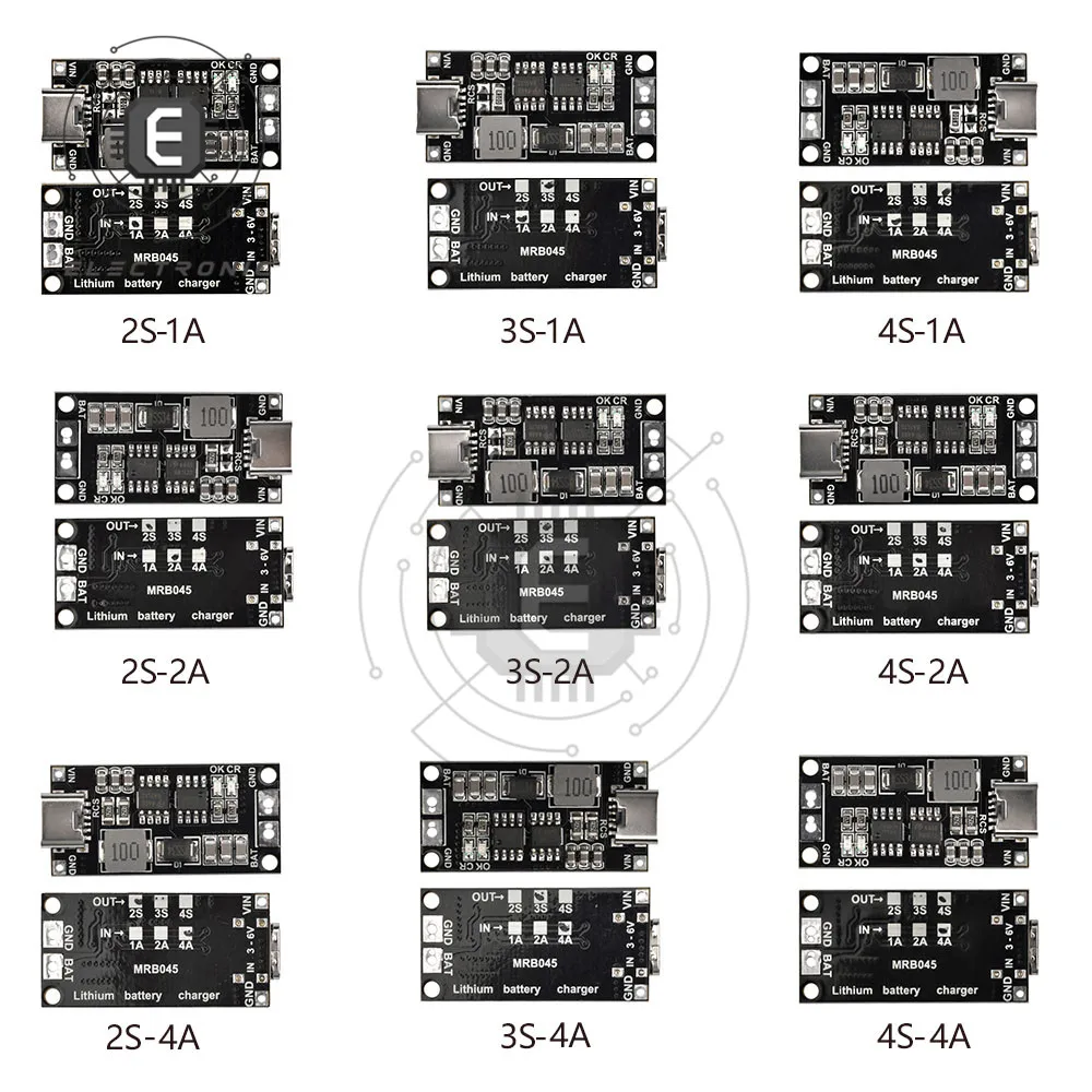 2S 3S 4S Type-C ถึง8.4V 12.6V 16.8V Boost Polymer Li-Ion Charger 7.4V 11.1V 14.8V 18650แบตเตอรี่ลิเธียมแบตเตอรี่ชาร์จโมดูล