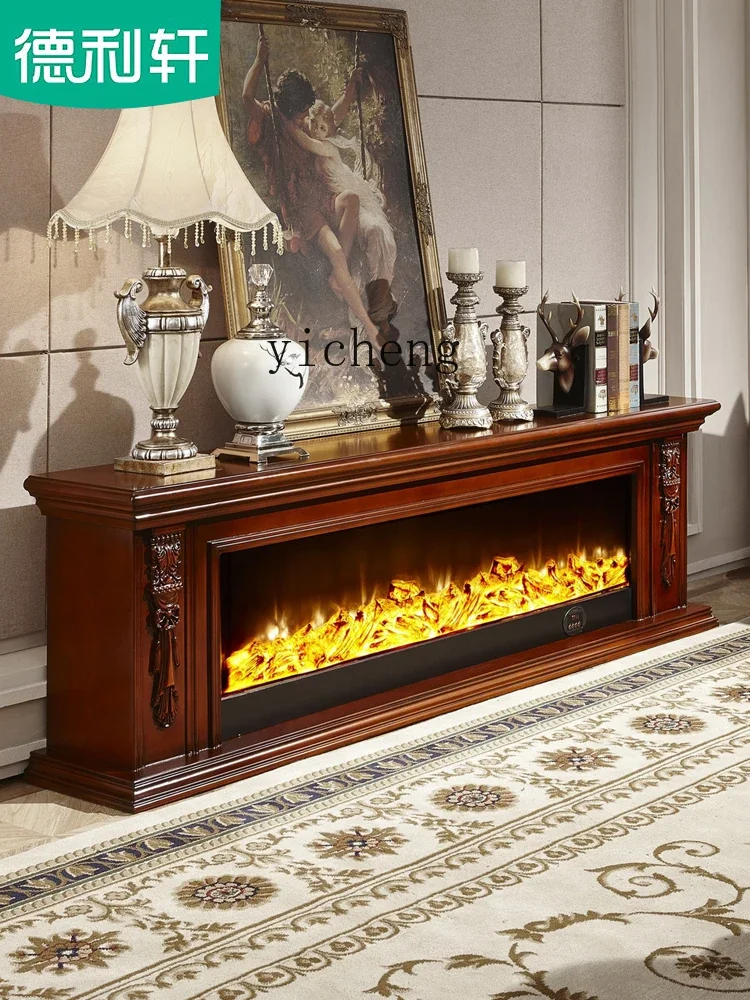 Tqh Electric Fireplace Curio Cabinet Simple Fireplace Mantel Custom Solid Wood Fireplace TV Cabinet