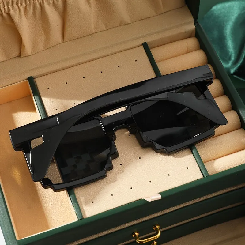 Lunettes en mosaïque pour hommes et femmes, 3 pièces, jouet miroir décoratif, lunettes de soleil Cool