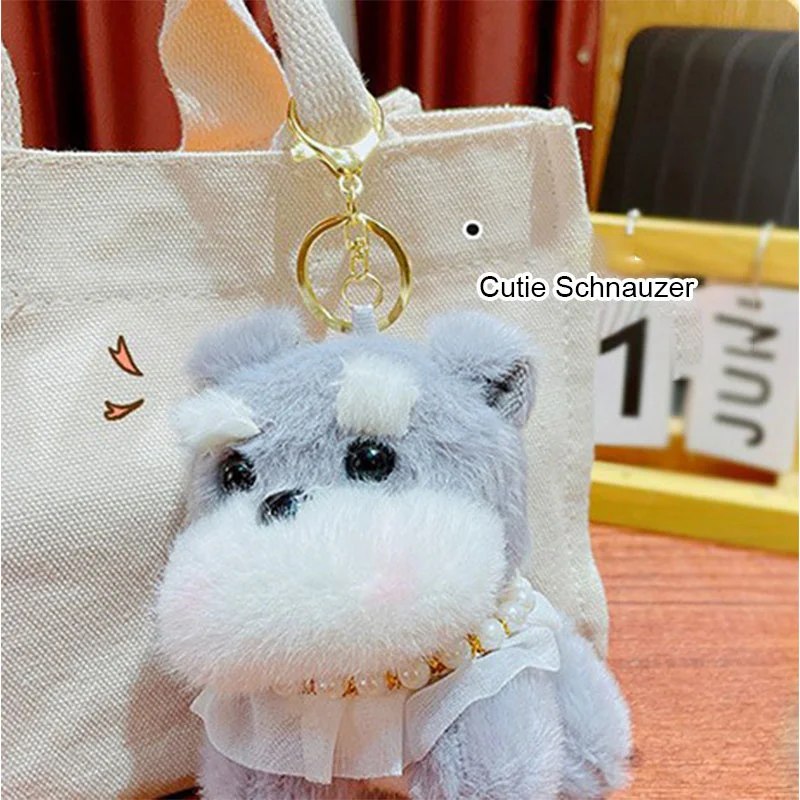 Nowy pluszowy brelok do kluczy dla szczeniąt Cartoon Cute Dog Bag Pendant KeyChain Charms