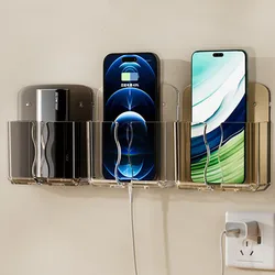 Mobile Phone Wall Holder Universal Cellphone Charge Storage Box Organizer TV Remote Control Hanging Stand Bracket Charging Dock
