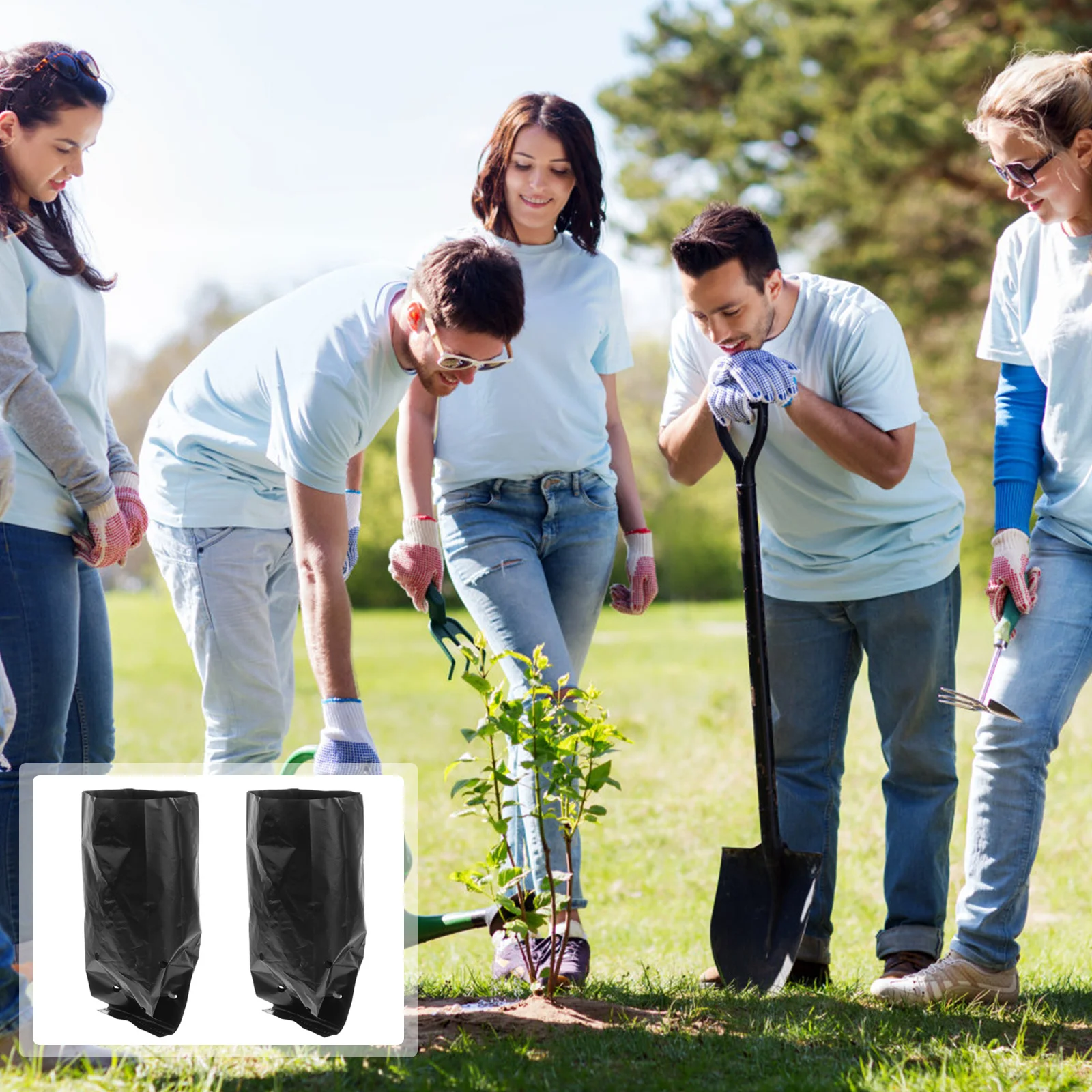 

100 Pcs Seedling Nursery Grow Bags Plastic Pots Plants Raising Bags Black Friendly Lightweight Breathing Material High