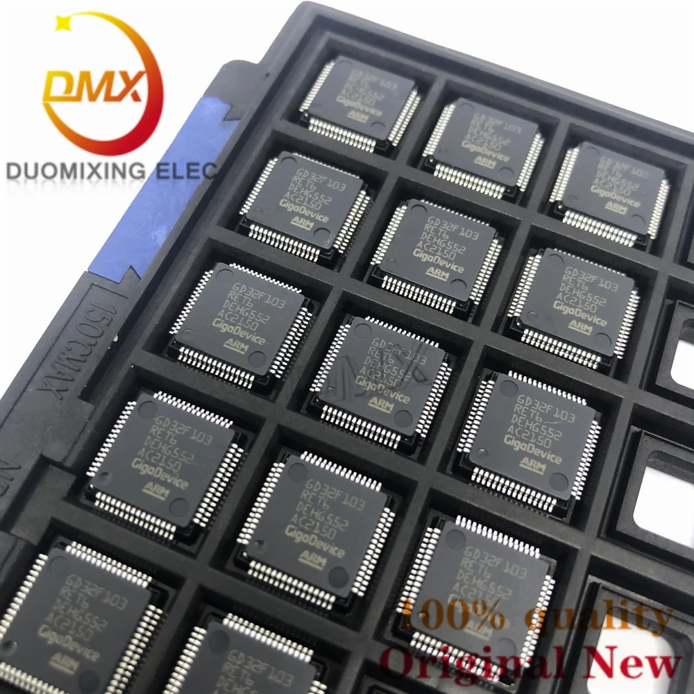 5-100PCS 100%New Original GD32F103RET6 GD32F103 RET6 LQFP-64 ARM Cortex-M3 32-bit microcontroller-MCU chip