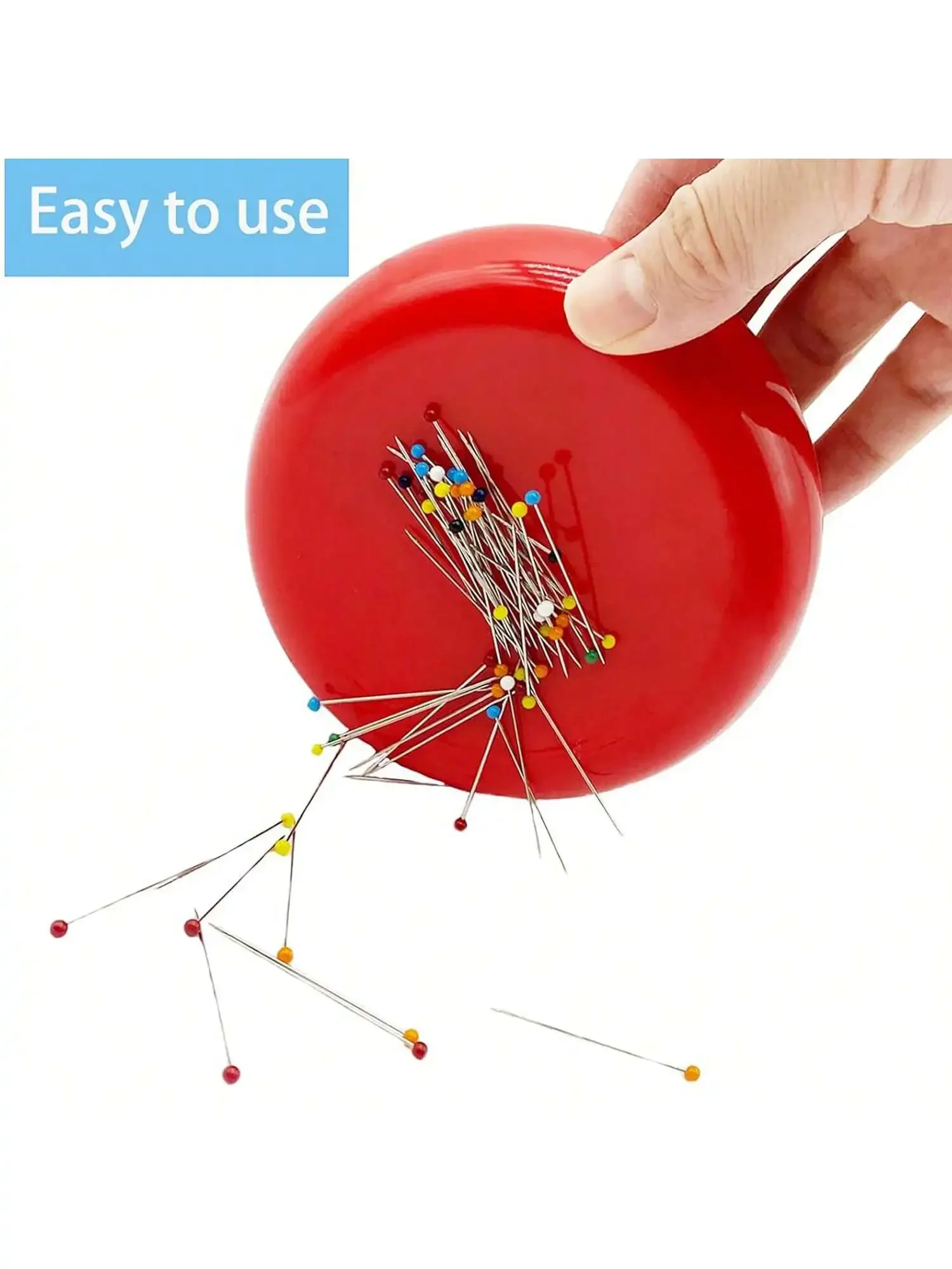 1PCS Magnetic Pin Cushion, Round Plastic Magnetic Sewing Cushion