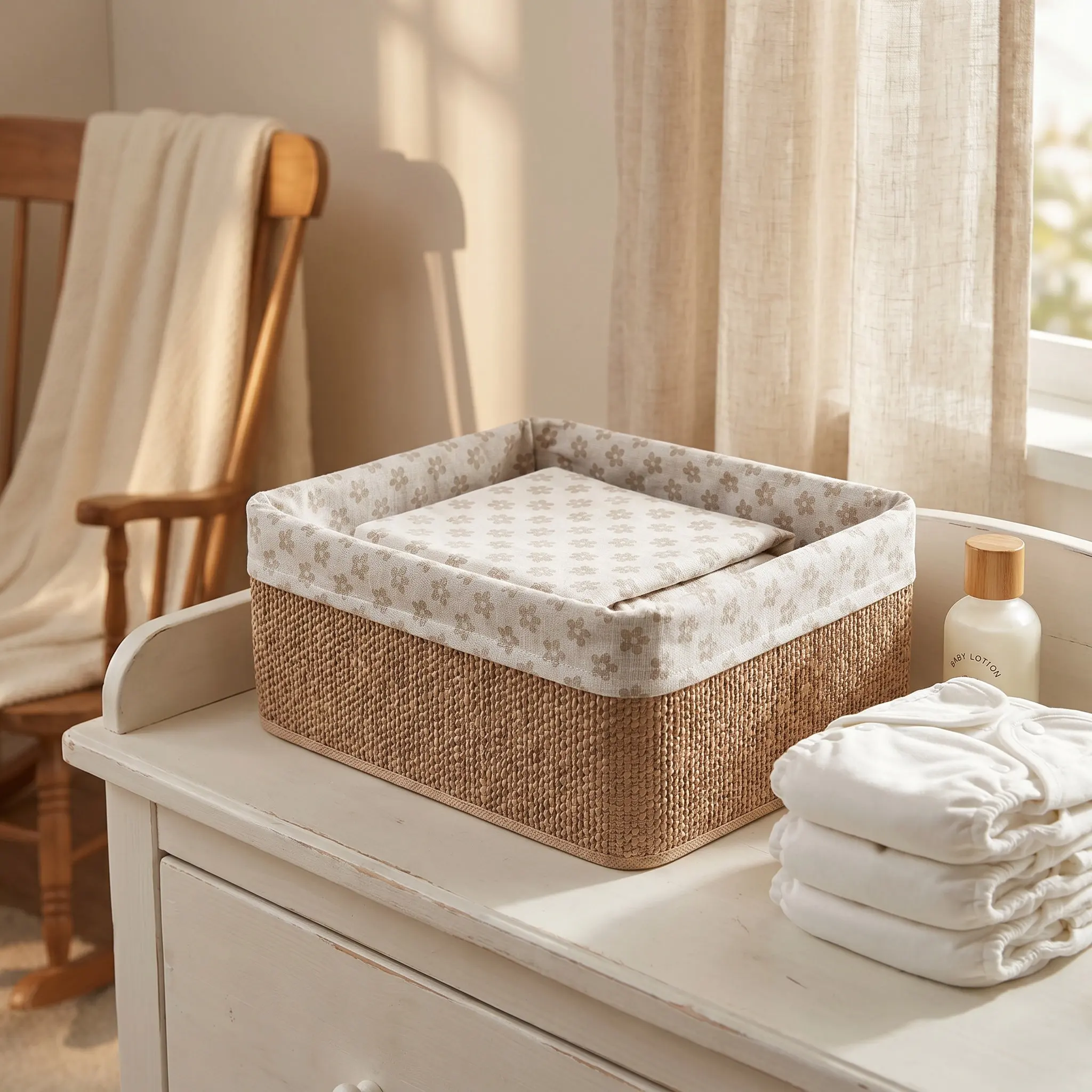 4Pcs Nursery Storage Baskets Handwoven Bamboo Braided Organizer Soft Texture Breathable Woven Bins for Baby Room Shelves
