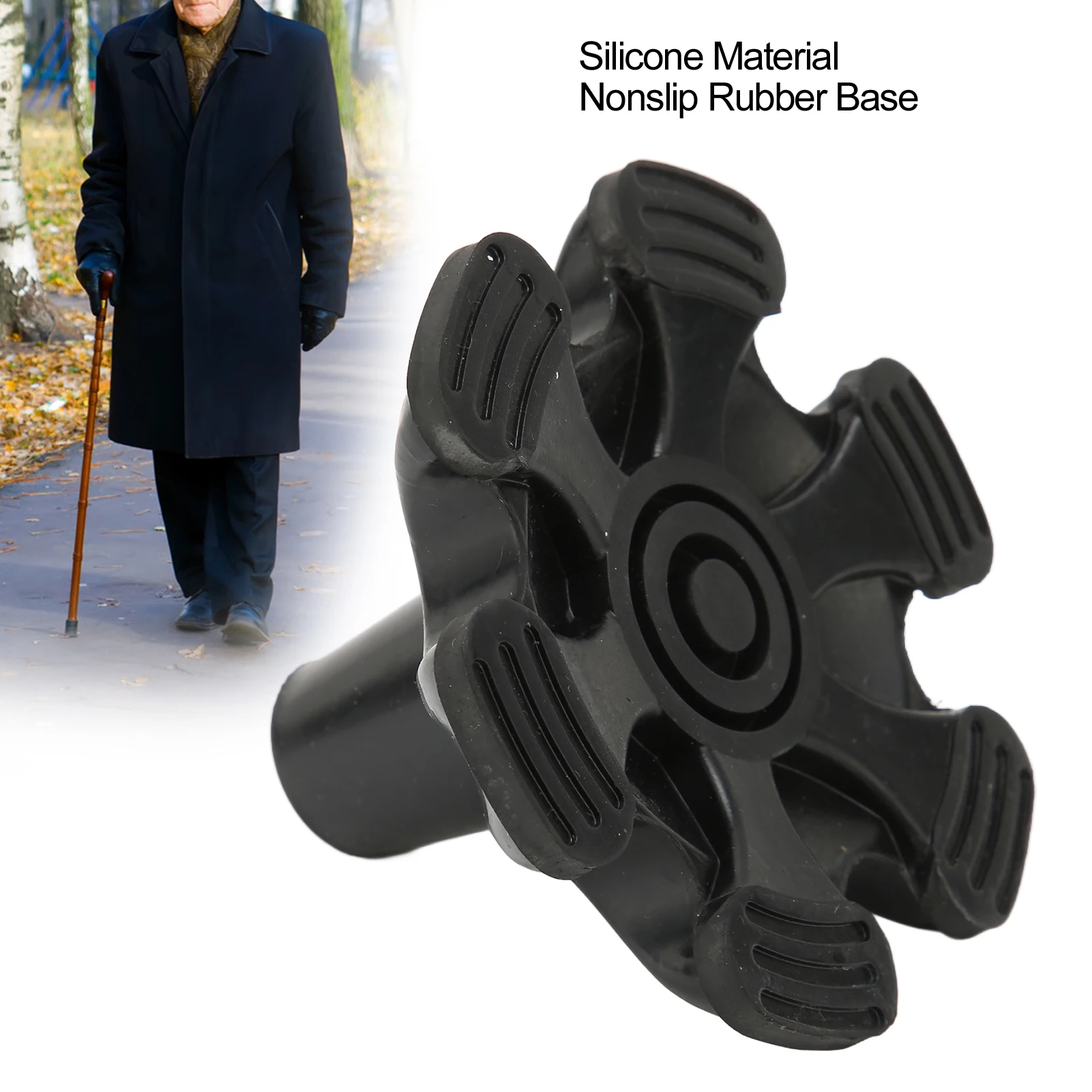 Cane Tips Rubber Tips for Canes Cane Tips 6 Pillar Design Nonslip Rubber 19mm Crutch Tips with for Walking Stick Shooting Stick