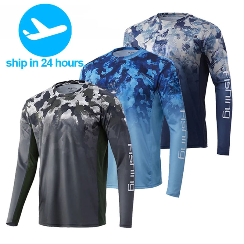 New Men Long Sleeve Fishing Clothing 2023 Outdoor Summer UPF 50 Moisture Wicking Jersey