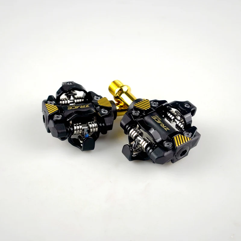 ZRACE PD-M1 SPD Pedals - GOLD, Self-Locking Pedals MTB Components Using for Bicycle Racing Mountain Bike, 332g