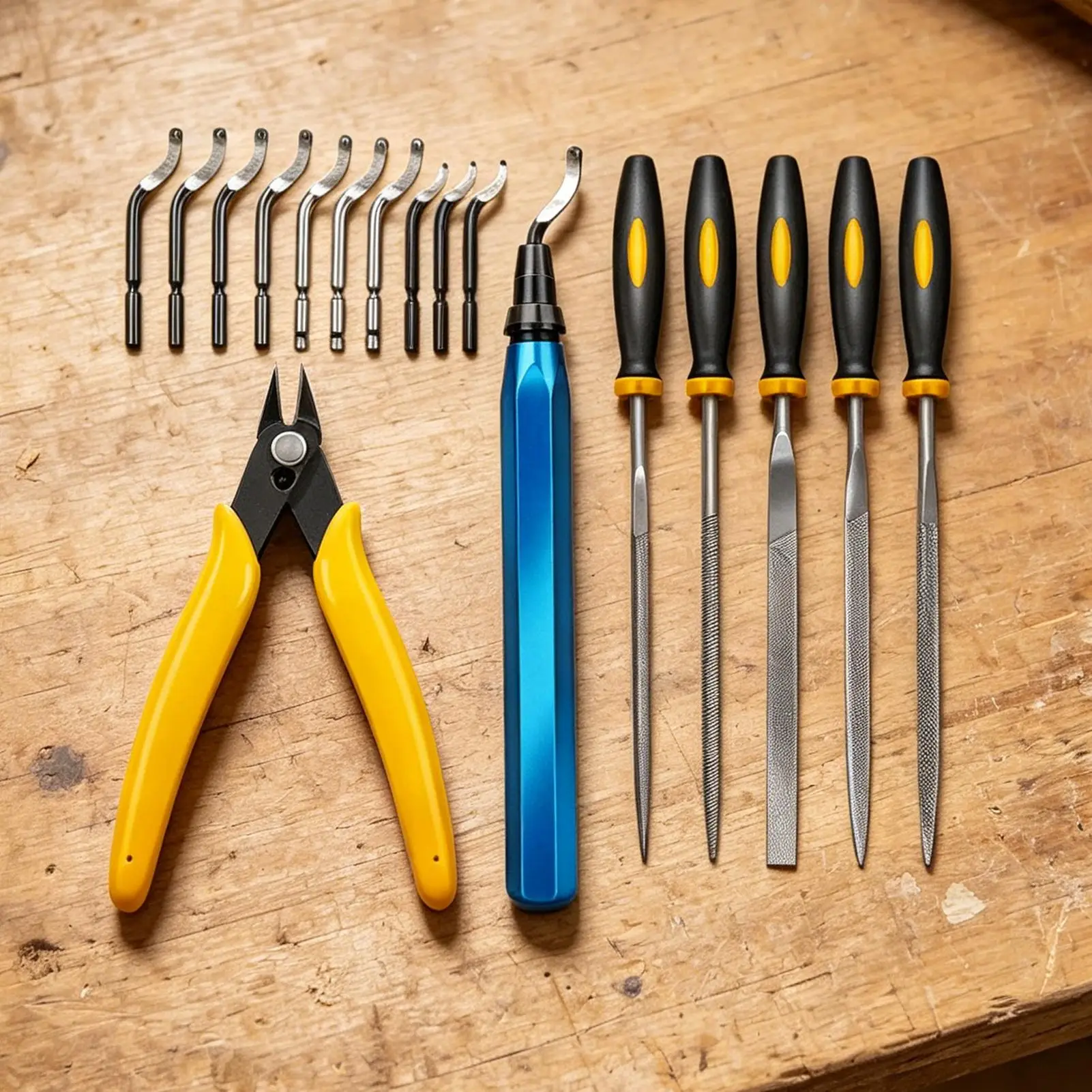 Deburring Tool Kit Portable Multipurpose Carbon Steel Removing Kit Deburring Tool Set 3D Print For Home Indoor Inside Desk Table