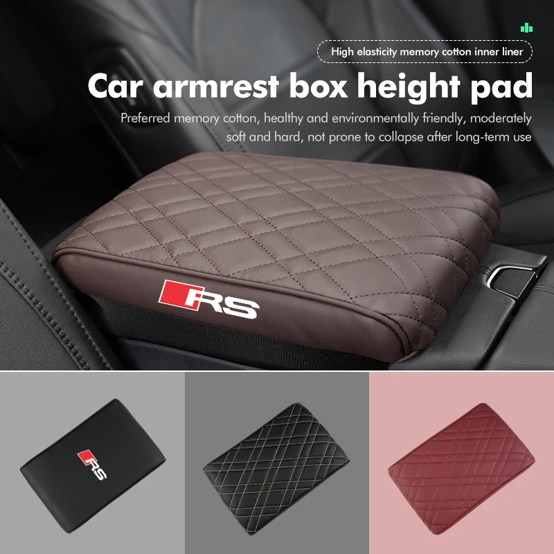 Universal Car Armrest Box Height Pad Support Storage Cushion For Audi Quattro A4 A5 Q5 A1 Q7B6 B8 B7 B9 B5 A3 8P 8V 8L A6 