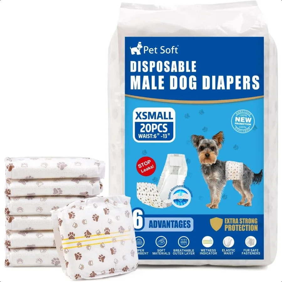 

Dog Diapers Male Male Dog Wraps Wetn Indicator Ultra Absorbent Doggie Diapers Comfortable for Incontinence Excitable Urination