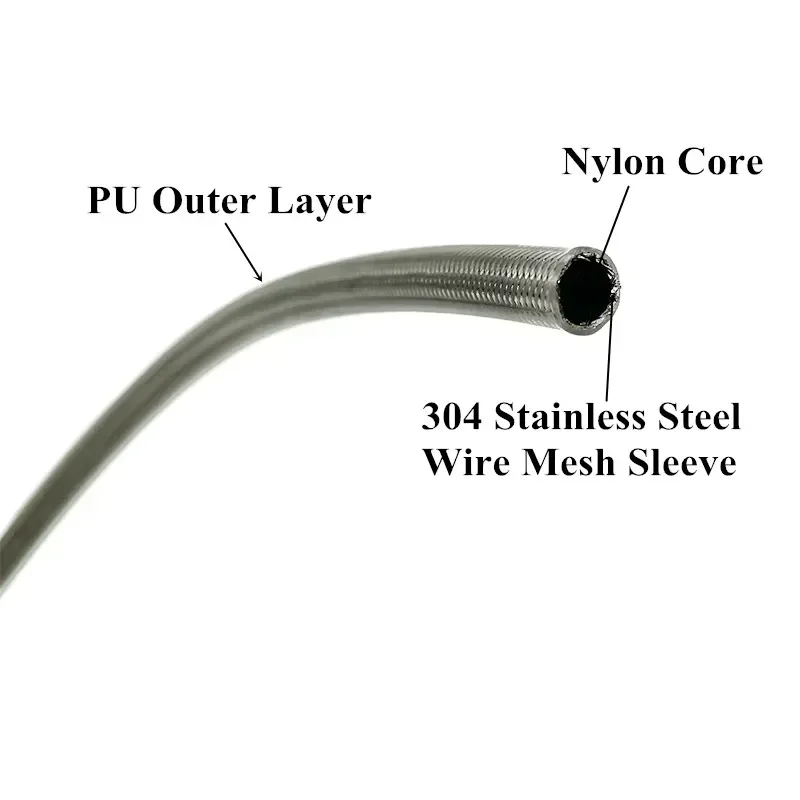 3M AN3 Motorcycle Braided Stainless Steel + PVC + Nylon Brake Line Hose Fluid Hydraulic Hose Dirt Bike Gas Oil Fuel Tube Pipe