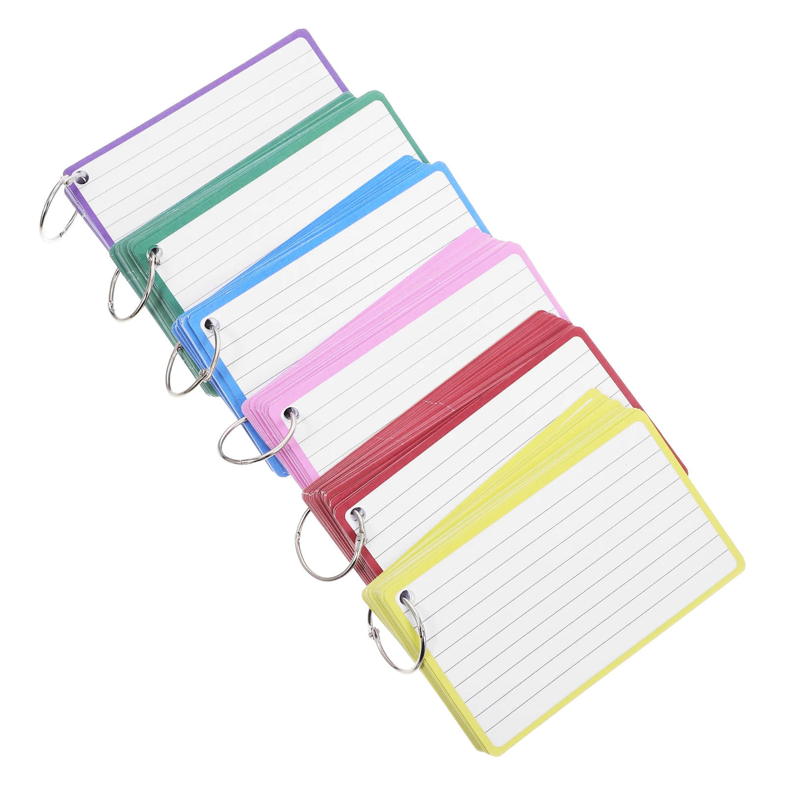 

6 Books Flash Cards For Studying Small Flash Belt Ring Memo Cards Index Notebook Iron Students Study Index Pads Office