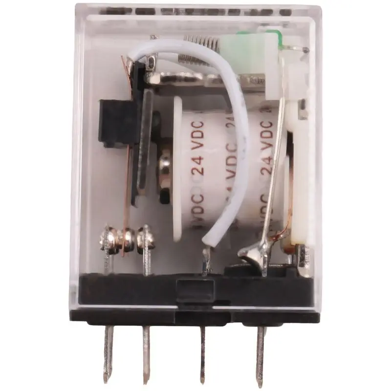 BHTS-4X HH52P DC 24V Coil DPDT 8 Pins Electromagnetic Power Relay With DYF08A Base, Black+ Clear Blue