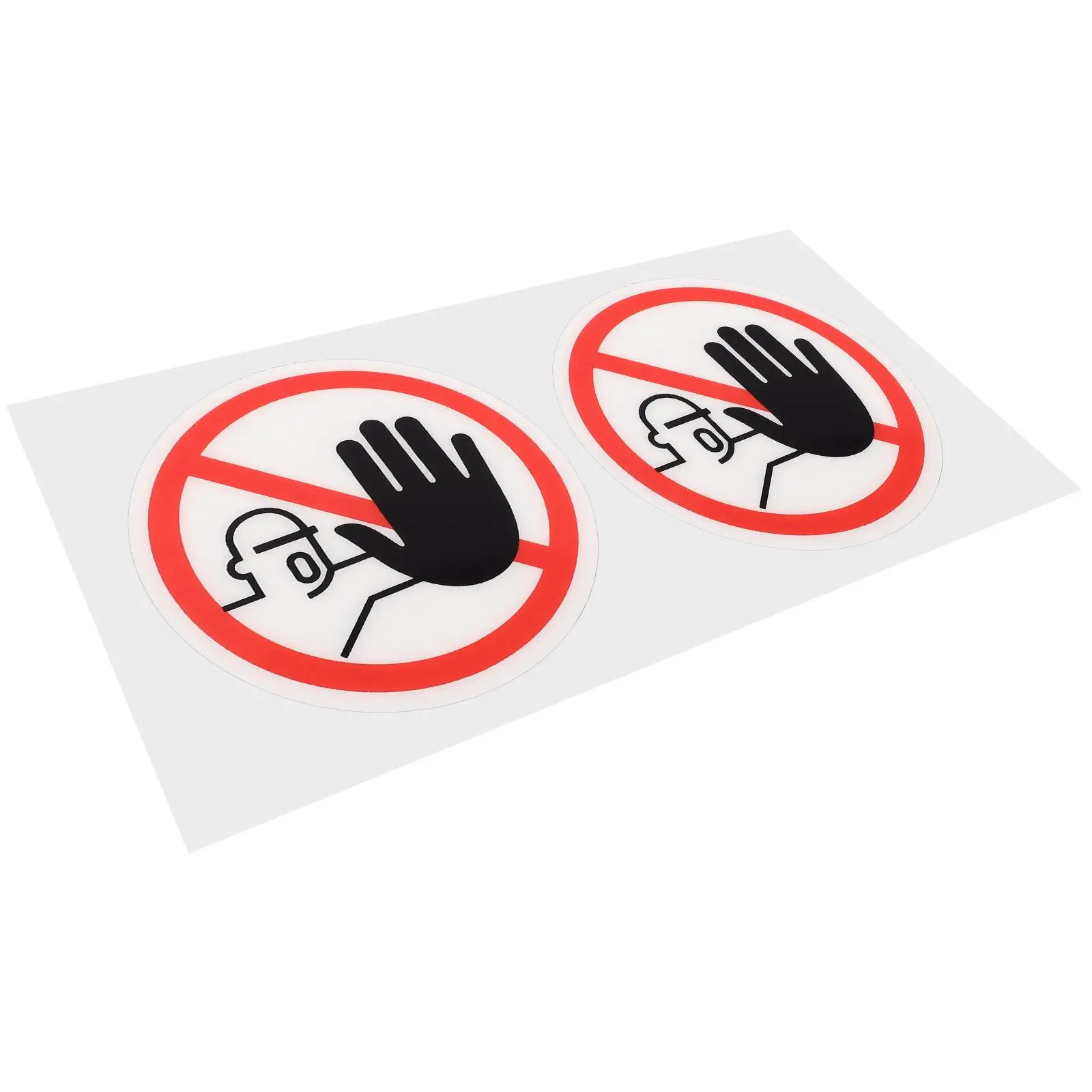 

2 Pcs Warning Sign Outdoor No Touch Sticker Danger Label Security Pvc Not Equipment Caution Hazard Decal