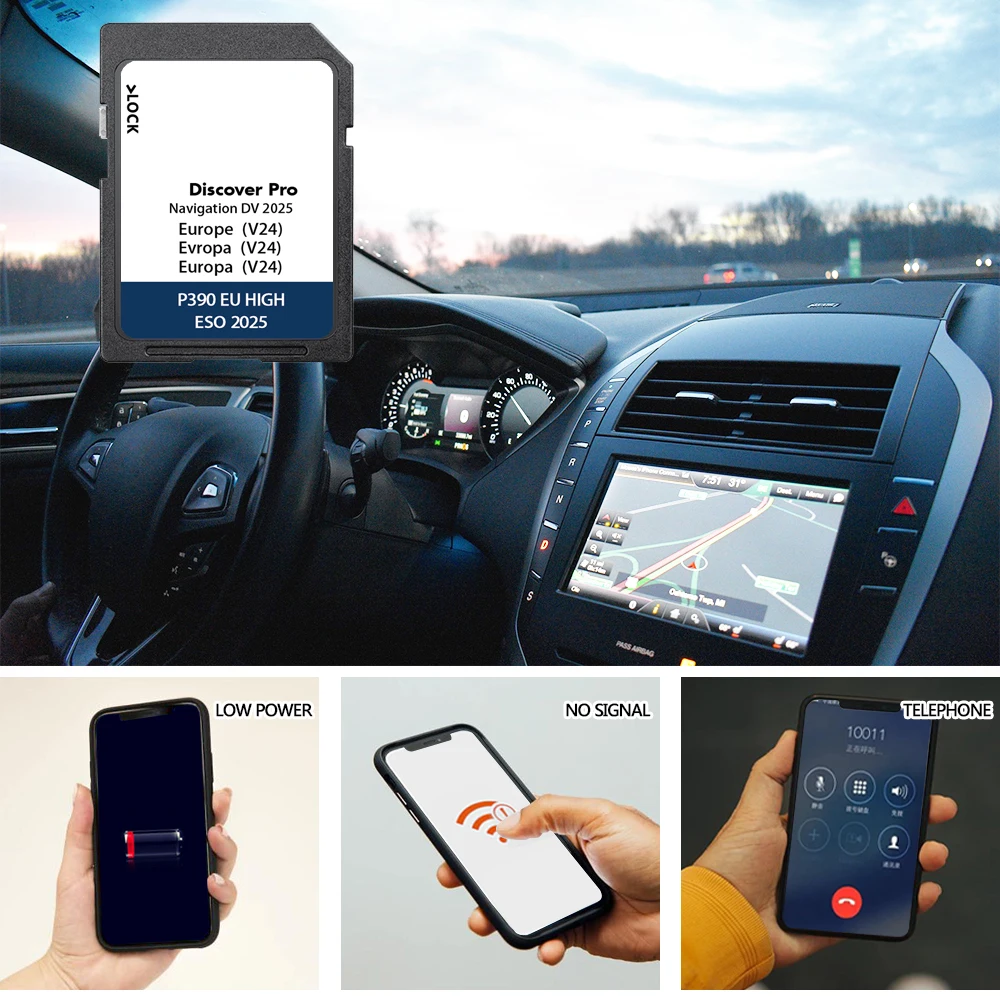 DV V24 Work for Volkswagen Golf Sportvan 5G from 2014 Discover Media Cover France Italy Poland Maps GPS Sat Nav Memory 64GB Card
