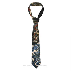 Dragon At Sea New 3D Printing Tie 8cm Wide Polyester Necktie Shirt Accessories Party Decoration