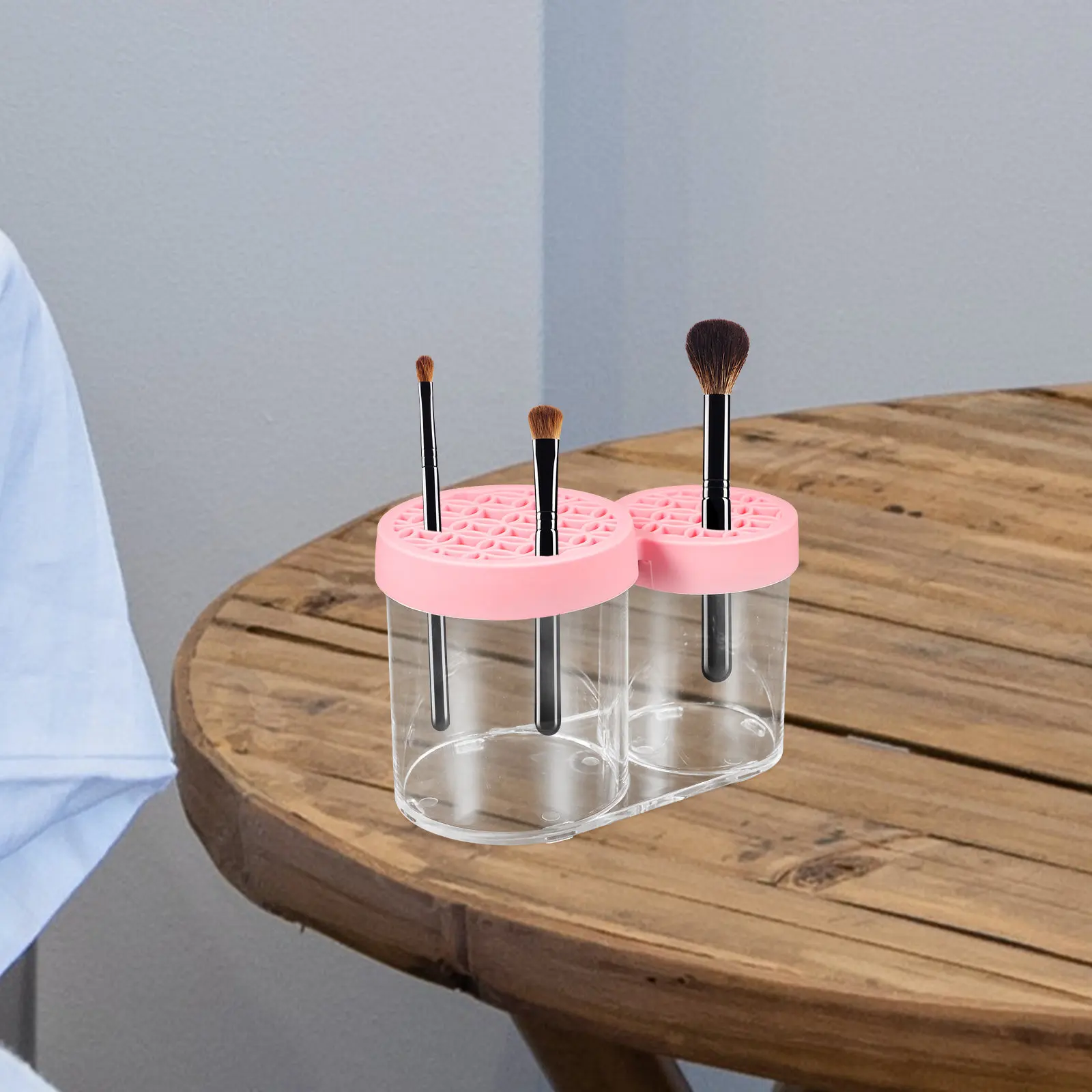 Makeup Brush Storage Tube Large Capacity Desktop Brush Holder for Vanity Organizer Brushes Eyebrow Pencils Drying Rack