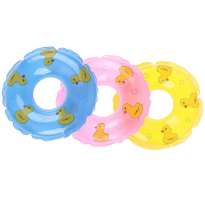1Pcs Mini Doll Swimming Buoy Ring Toys Summer DIY Bathing Float Lifebelt Dollhouse Accessories for Barbie Doll random color