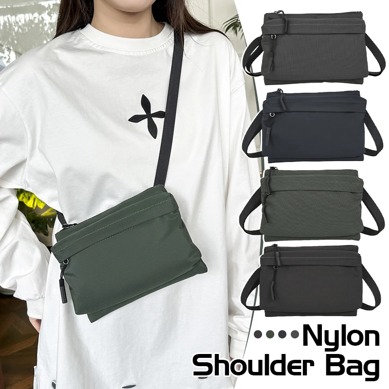 

Новинка 2025 года, нейлоновая мини-квадратная сумка через плечо, корейский стиль, унисекс, сумка на плечо, повседневный водонепроницаемый маленький кошелек