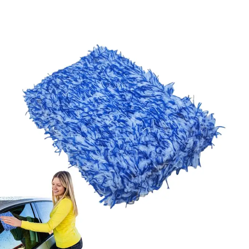 Car Washing Sponge Multi-purpose Coral Fleece Car Cleaning Mitt Gloves For Automotive Car Kitchen Homes Cleaner