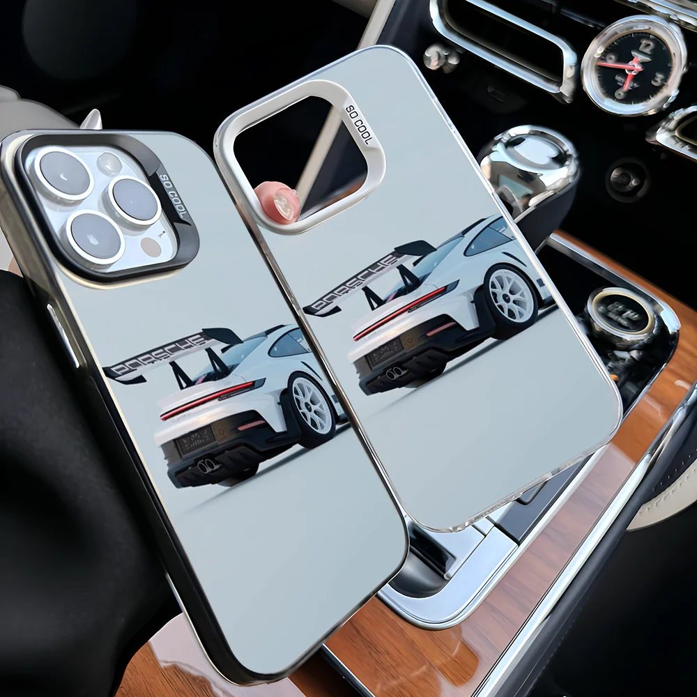 Epc 911 P-Porsche 992 GT3RS Phone Case IMD Phone Case For IPhone 16 15 14 13 12 11 Pro Max Plus Color Silver Cover