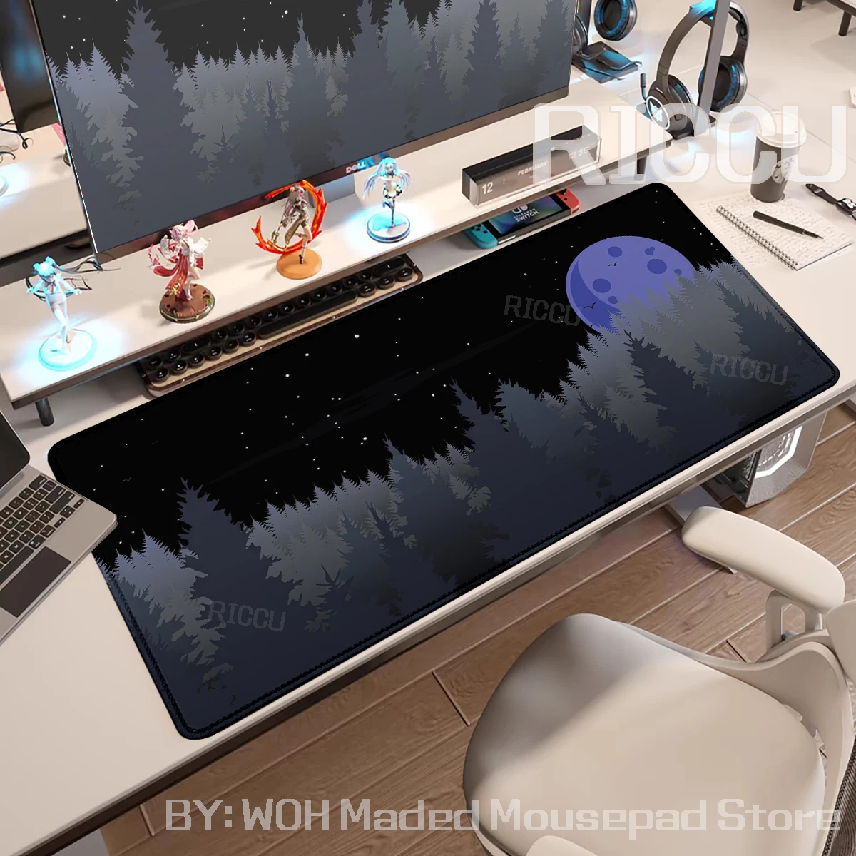 

Black Forest Gaming Mouse Pad Cushions Non-slip Pad on The Table Carpet Gamer pad Desk E-Sports Mouse Mat 900×400 Moon Deskmat