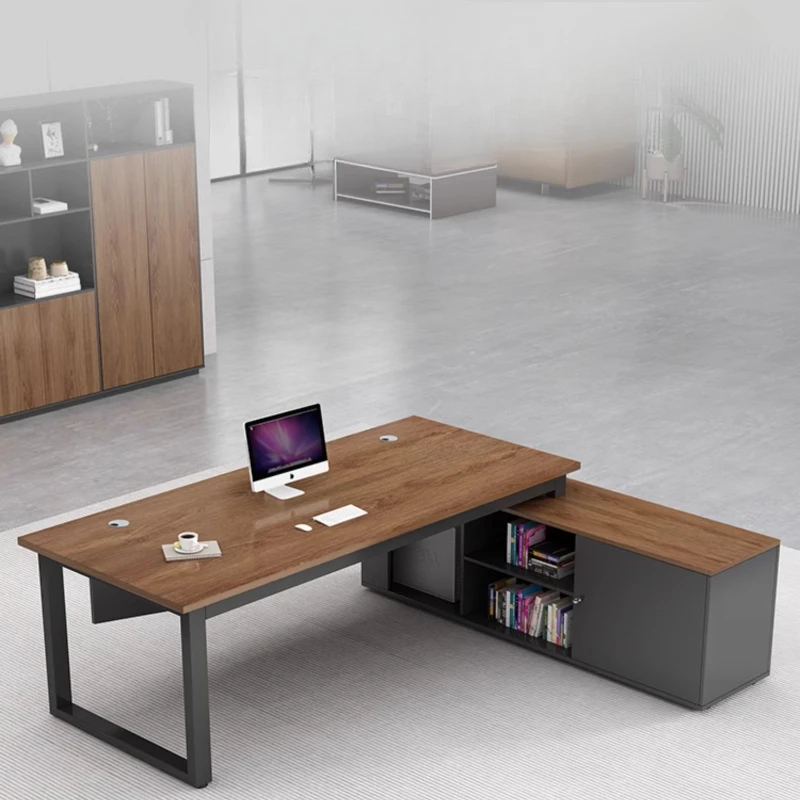 Computer Desk Drawers Simple Table Conference Makeup Dressers Meeting Shelves Executive Workshop Corner Escritorio Work Bedroom