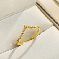 DWJ V-Shaped Moissanite Shining Rings For Women 925 Sterling Silver With White Golden Pure Diamond Engagement Wedding Jewelry