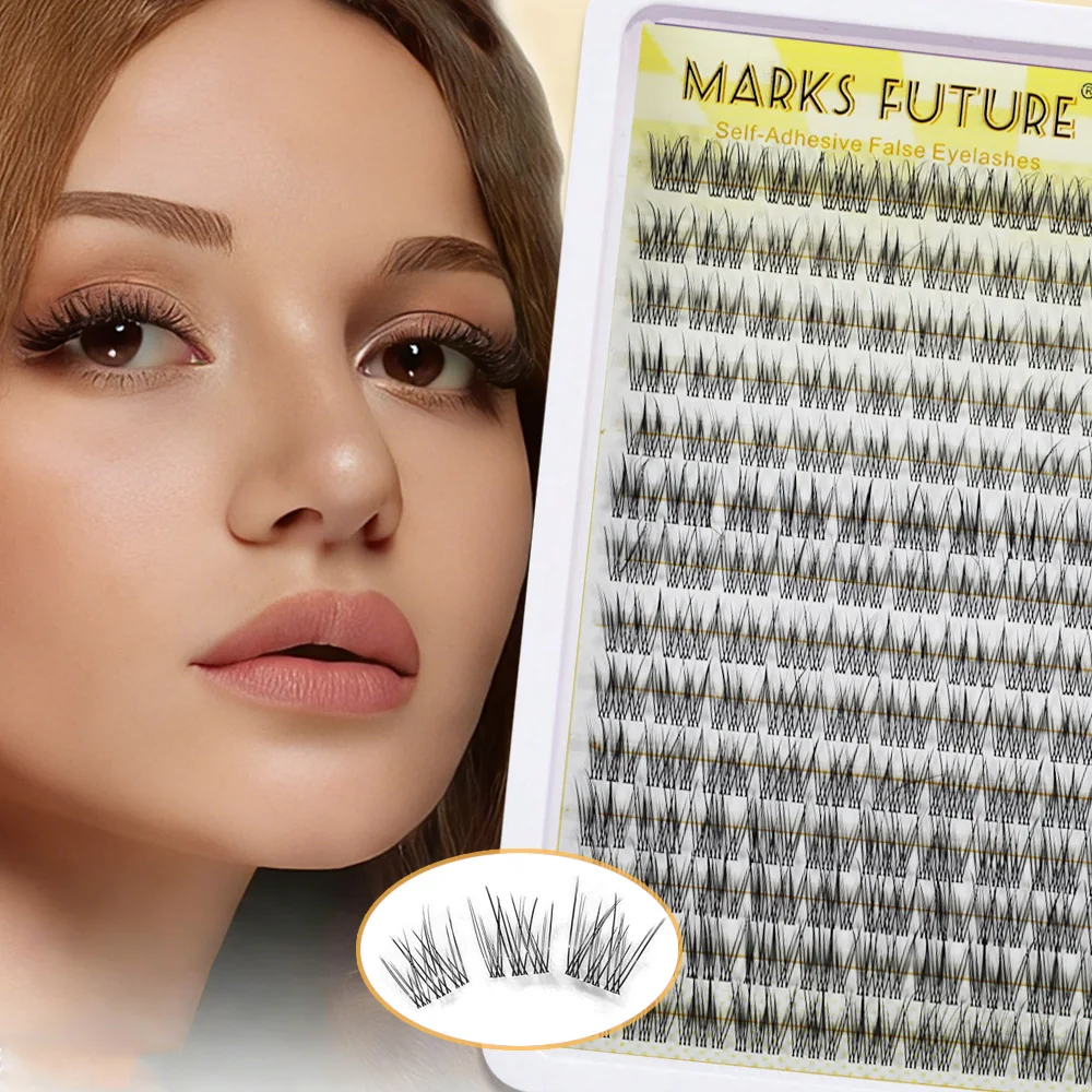 168 Stück Lazy Mermaid Tail Falsche Wimpern, natürlich gekreuzte Cluster-Struktur, langanhaltende Wimpernkrümmung, anfängerfreundlich, weich und leicht, geeignet für den täglichen Gebrauch