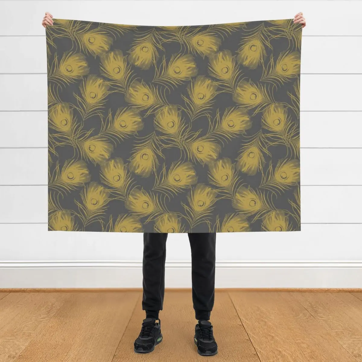 

Peacock Feathers Pattern Throw Blanket Bed linens Vintage for sofa Blankets