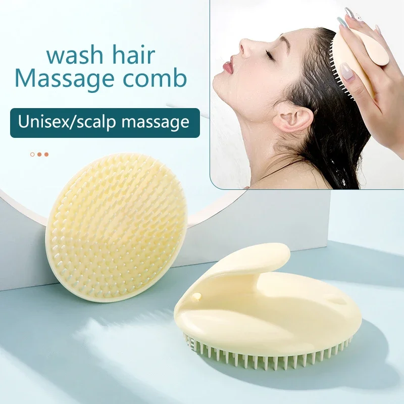 Silicone Shampoo Comb Hair Brush Scalp Meridian Unblocking Hair Washing Head Hair Cleaning Massage Comb