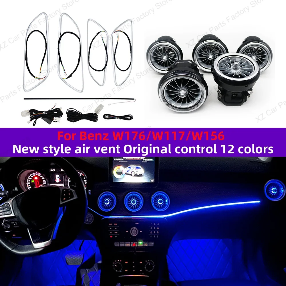Für Mercedes-Benz A CLA GLA W176 W117 W156 Turbine Air Vent Umgebungs Licht Kit 12/64 farben Air Vents Auto Teile
